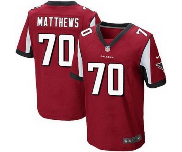 Men's Atlanta Falcons #70 Jake Matthews Red Team Color NFL Nike Elite Jersey