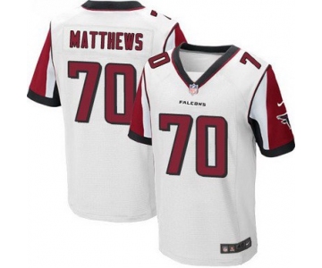 Men's Atlanta Falcons #70 Jake Matthews White Road NFL Nike Elite Jersey