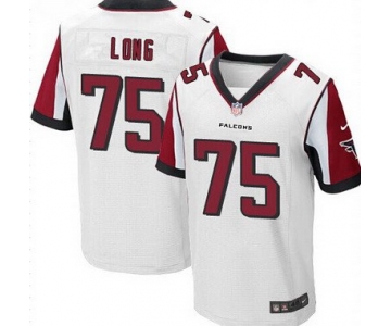 Men's Atlanta Falcons #75 Jake Long White Road NFL Nike Elite Jersey