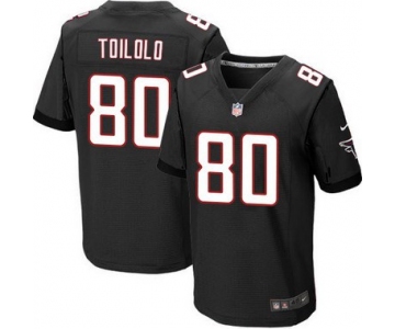 Men's Atlanta Falcons #80 Levine Toilolo Black Alternate NFL Nike Elite Jersey