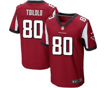 Men's Atlanta Falcons #80 Levine Toilolo Red Team Color NFL Nike Elite Jersey