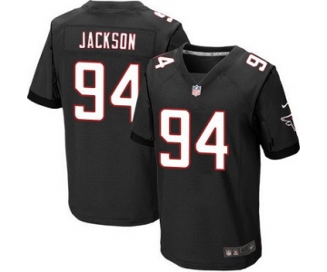 Men's Atlanta Falcons #94 Tyson Jackson Black Alternate NFL Nike Elite Jersey