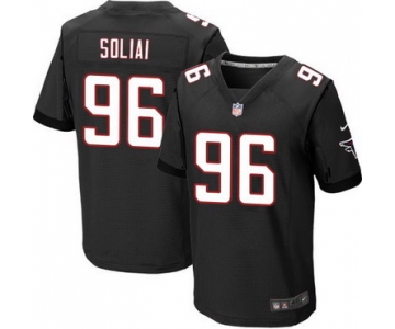 Men's Atlanta Falcons #96 Paul Soliai Black Alternate NFL Nike Elite Jersey