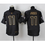 Nike Atlanta Falcons #11 Julio Jones 2014 All Black/Gold Elite Jersey