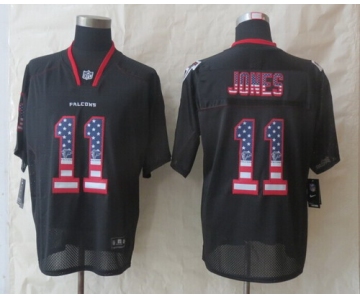 Nike Atlanta Falcons #11 Julio Jones 2014 USA Flag Fashion Black Elite Jersey