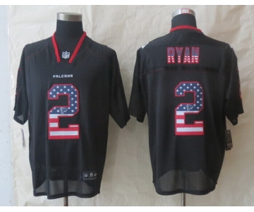 Nike Atlanta Falcons #2 Matt Ryan 2014 USA Flag Fashion Black Elite Jersey