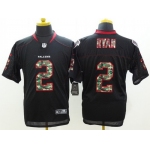 Nike Atlanta Falcons #2 Matt Ryan Black With Camo Elite Jersey