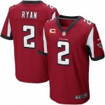 Nike Atlanta Falcons #2 Matt Ryan Red C Patch Elite Jersey