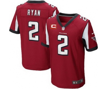 Nike Atlanta Falcons #2 Matt Ryan Red C Patch Elite Jersey