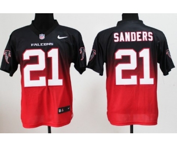 Nike Atlanta Falcons #21 Deion Sanders Black/Red Fadeaway Elite Jersey
