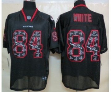 Nike Atlanta Falcons #84 Roddy White Lights Out Black Ornamented Elite Jersey