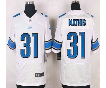 Detroit Lions #31 Rashean Mathis White Road NFL Nike Elite Jersey