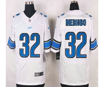 Detroit Lions #32 James Ihedigbo White Road NFL Nike Elite Jersey