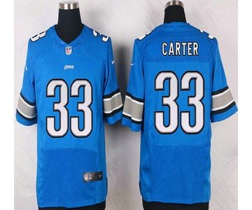 Detroit Lions #33 Alex Carter Light Blue Team Color NFL Nike Elite Jersey