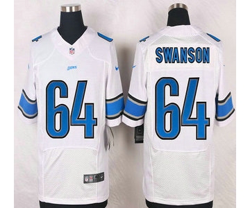 Detroit Lions #64 Travis Swanson White Road NFL Nike Elite Jersey