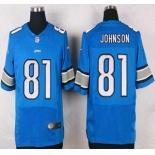 Detroit Lions #81 Calvin Johnson Light Blue Team Color NFL Nike Elite Jersey