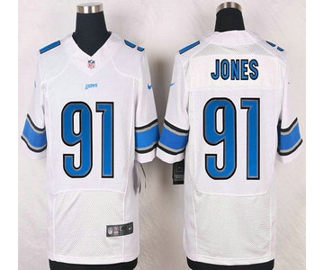 Detroit Lions #91 Jason Jones White Road NFL Nike Elite Jersey