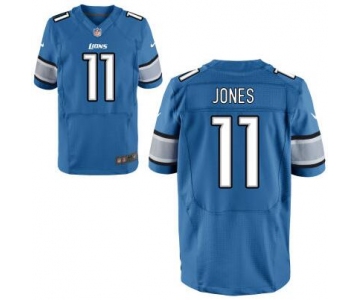 Men's Detroit Lions #11 Marvin Jones Light Blue Team Color NFL Nike Elite Jersey