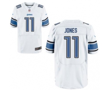 Men's Detroit Lions #11 Marvin Jones White Road NFL Nike Elite Jersey