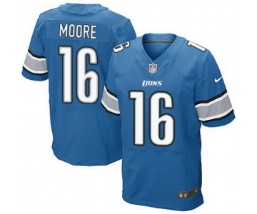 Men's Detroit Lions #16 Lance Moore Light Blue Team Color NFL Nike Elite Jersey