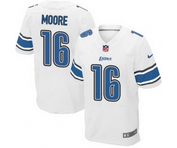 Men's Detroit Lions #16 Lance Moore White Road NFL Nike Elite Jersey