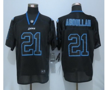 Men's Detroit Lions #21 Ameer Abdullah Lights Out Black NFL Nike Elite Jersey