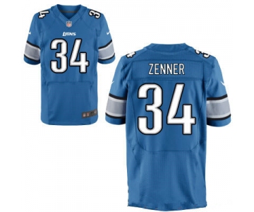 Men's Detroit Lions #34 Zach Zenner Light Blue Team Color Stitched NFL Nike Elite Jersey