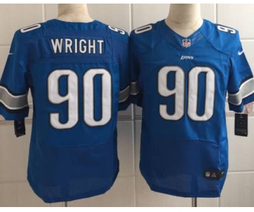 Men's Detroit Lions #90 Gabe Wright Nike Light Blue Elite Jersey