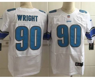 Men's Detroit Lions #90 Gabe Wright Nike White Elite Jersey