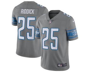 Men's Nike Detroit Lions #25 Theo Riddick Elite Steel Rush NFL Jersey