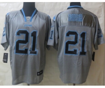 Nike Detroit Lions #21 Reggie Bush Lights Out Gray Elite Jersey