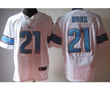 Nike Detroit Lions #21 Reggie Bush White Elite Jersey