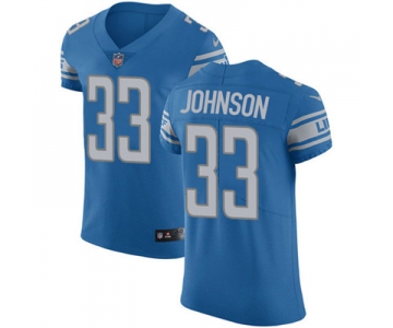 Nike Detroit Lions #33 Kerryon Johnson Blue Team Color Men's Stitched NFL Vapor Untouchable Elite Jersey