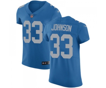 Nike Detroit Lions #33 Kerryon Johnson Blue Throwback Men's Stitched NFL Vapor Untouchable Elite Jersey