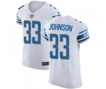 Nike Detroit Lions #33 Kerryon Johnson White Men's Stitched NFL Vapor Untouchable Elite Jersey