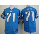 Nike Detroit Lions #71 Riley Reiff Light Blue Elite Jersey