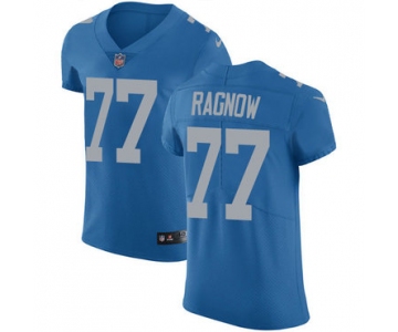 Nike Detroit Lions #77 Frank Ragnow Blue Throwback Men's Stitched NFL Vapor Untouchable Elite Jersey