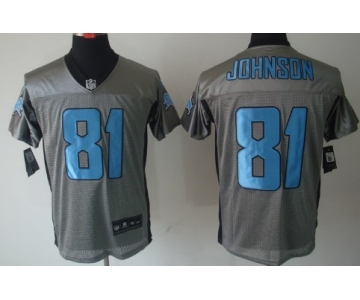 Nike Detroit Lions #81 Calvin Johnson Gray Shadow Elite Jersey