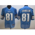 Nike Detroit Lions #81 Calvin Johnson Light Blue Elite Jersey