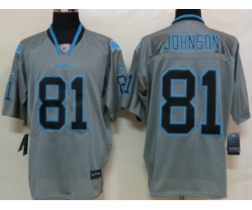 Nike Detroit Lions #81 Calvin Johnson Lights Out Gray Elite Jersey