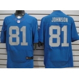 Nike Detroit Lions #81 Calvin Johnson Navy Blue Elite Jersey