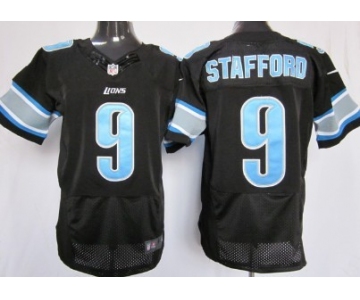 Nike Detroit Lions #9 Matthew Stafford Black Elite Jersey