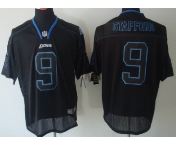 Nike Detroit Lions #9 Matthew Stafford Lights Out Black Elite Jersey