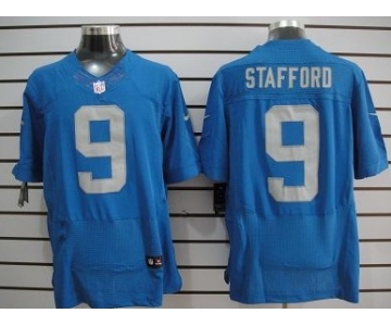 Nike Detroit Lions #9 Matthew Stafford Navy Blue Elite Jersey