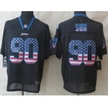 Nike Detroit Lions #90 Ndamukong Suh 2014 USA Flag Fashion Black Elite Jersey