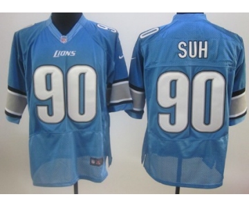 Nike Detroit Lions #90 Ndamukong Suh Light Blue Elite Jersey