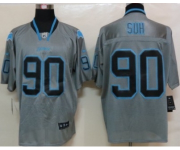 Nike Detroit Lions #90 Ndamukong Suh Lights Out Gray Elite Jersey