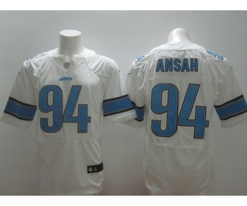 Nike Detroit Lions #94 Ezekiel Ansah White Elite Jersey