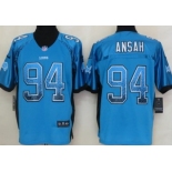 Nike Detroit Lions #94 Ziggy Ansah Drift Fashion Blue Elite Jersey