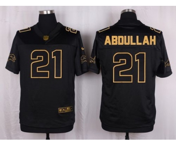 Nike Lions #21 Ameer Abdullah Black Men's Stitched NFL Elite Pro Line Gold Collection Jersey